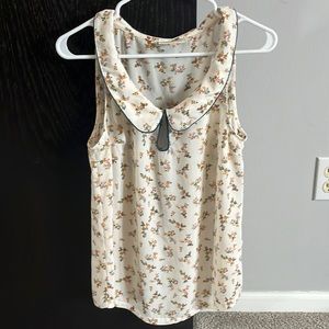 Mod cloth floral print sleeveless blouse